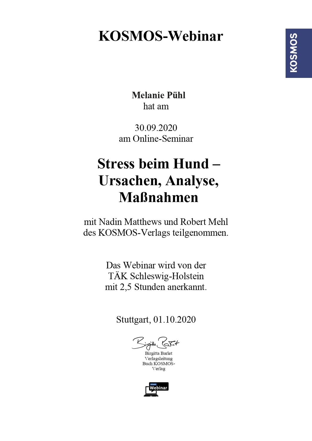 Canis-Optimus - Hundetraining - Zertifikat