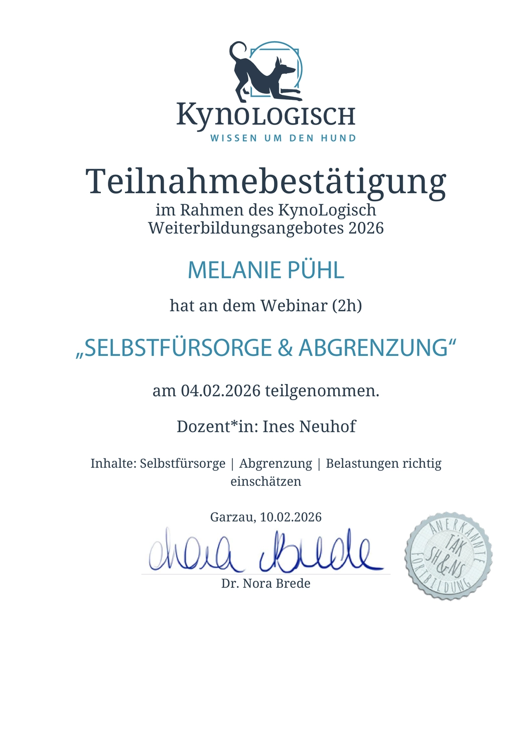 Canis-Optimus - Hundetraining - Zertifikat